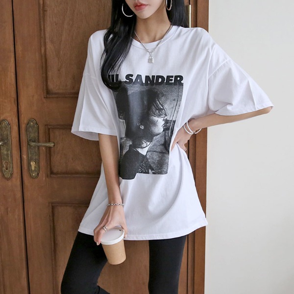 여성 흑백 프린팅 레이어드 이너 티셔츠 2color